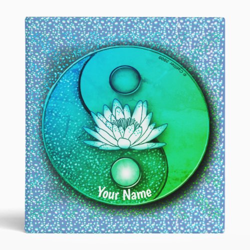Blue Yin Yang Lotus binder