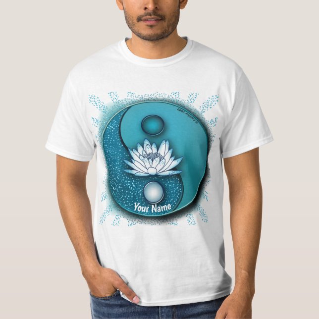 Blue Yin Yang Lotus t-shirt (Front)