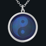 Blue Yin Yang Necklace<br><div class="desc">Yin yang symbol necklace in light and dark blue.</div>