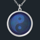 Blue Yin Yang Necklace<br><div class="desc">Yin yang symbol necklace in light and dark blue.</div>