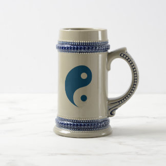 Blue Yin Yang Taoist Symbol Beer Stein
