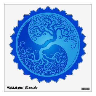 Blue Yin Yang Tree Wall Sticker