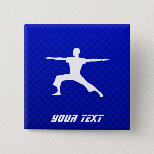 Blue Yoga Pinback Button