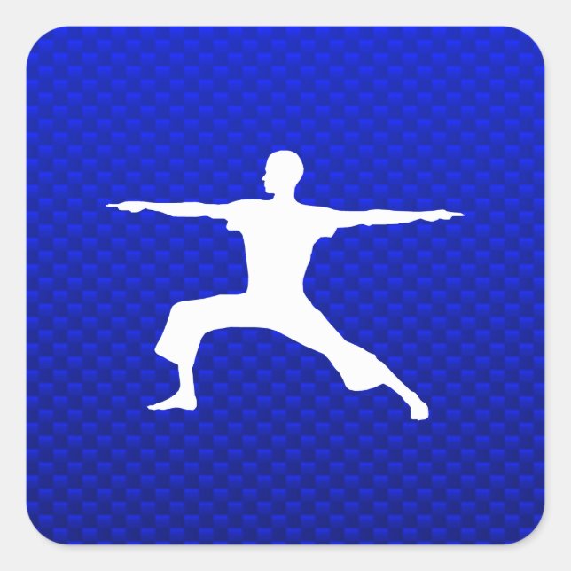 Blue Yoga Square Sticker (Front)