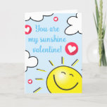 Blue You Are My Sunshine Happy Valentines Day   Holiday Card