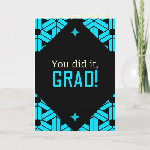 Blue You Did It Graduation Card