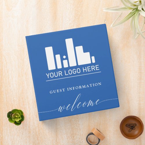 Blue Your Logo Guest Information Welcome 3 Ring Binder