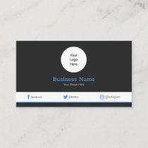 Blue Your Logo Modern Social Media Profile Business Card