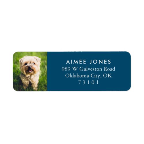 Blue Your Pets Photo Custom Return Address Label