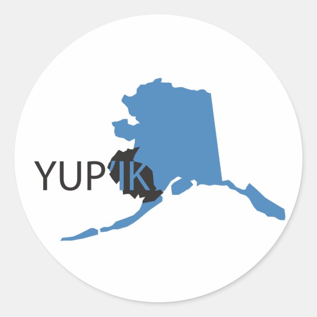 Blue Yupik Classic Round Sticker (Front)
