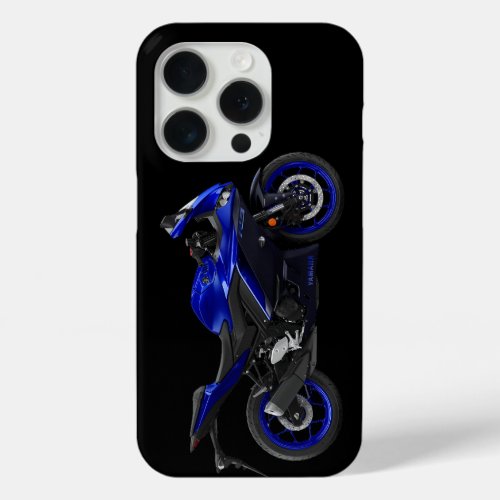 Blue YZF_R3 Sportsbike Motorcycle iPhone 15 Pro Case