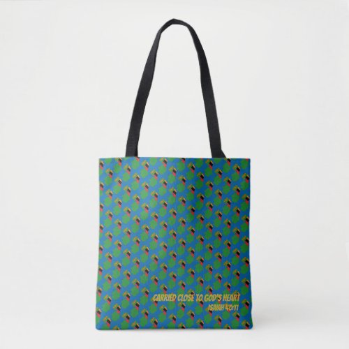 Blue ZAMBIA FLAG Isaiah Christian Scripture Tote Bag