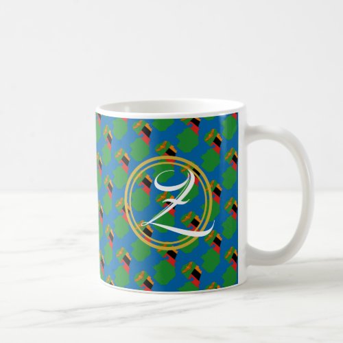 Blue ZAMBIA Monogram Scripture Gift Coffee Mug