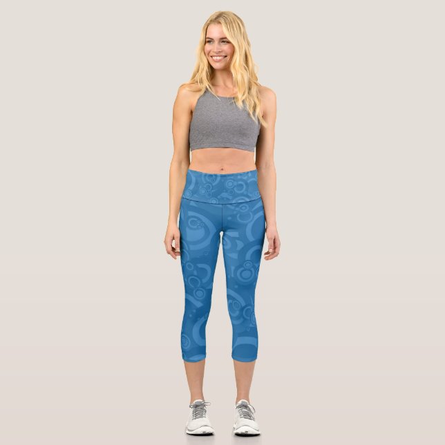 Blue | Zazzle_Growshop. Capri Leggings (Front)