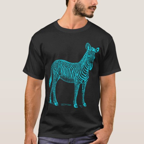 Blue Zebra Ehlers Danlos Syndrome Awareness Zebra T_Shirt