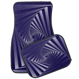 blue zebra geometry car floor mat