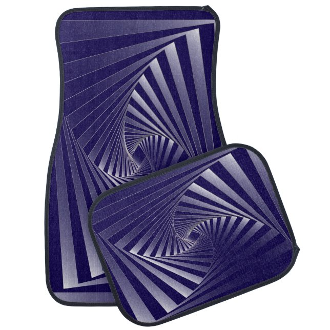 blue zebra geometry car floor mat (Set)