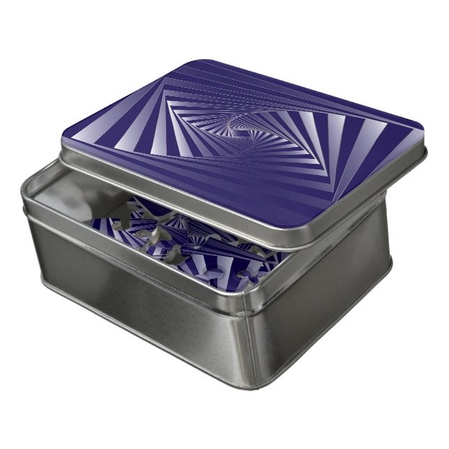 blue zebra geometry jigsaw puzzle (Lid Open)