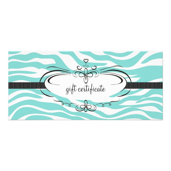 Blue Zebra Gift Certificate  Rack Card