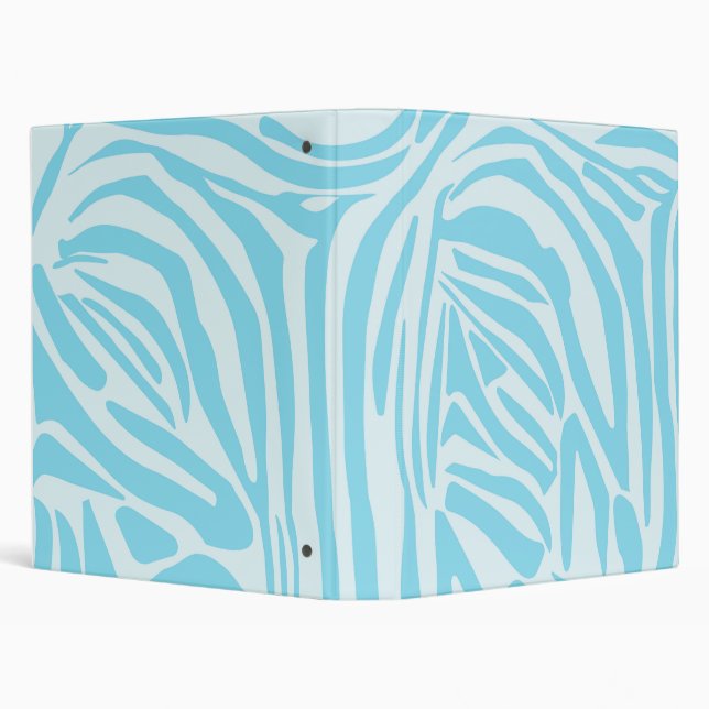 Blue Zebra Pattern 3 Ring Binder (Background)
