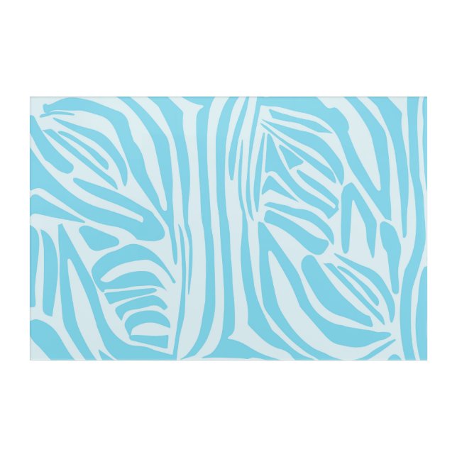 Blue Zebra Pattern Acrylic Print (Front)