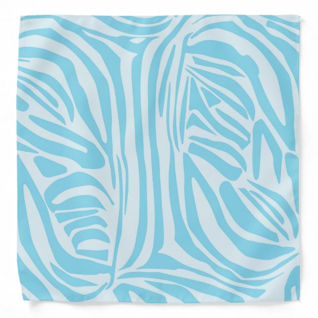 Blue Zebra Pattern Bandana (Front)
