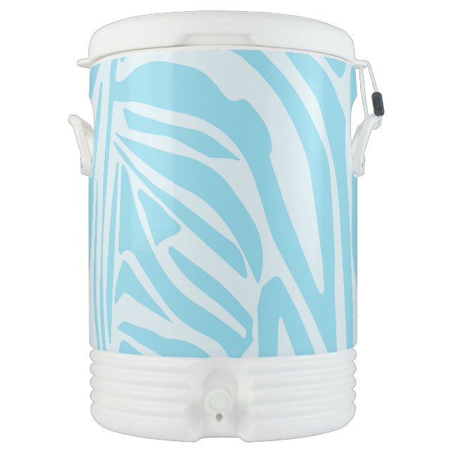Blue Zebra Pattern Beverage Cooler (Front)