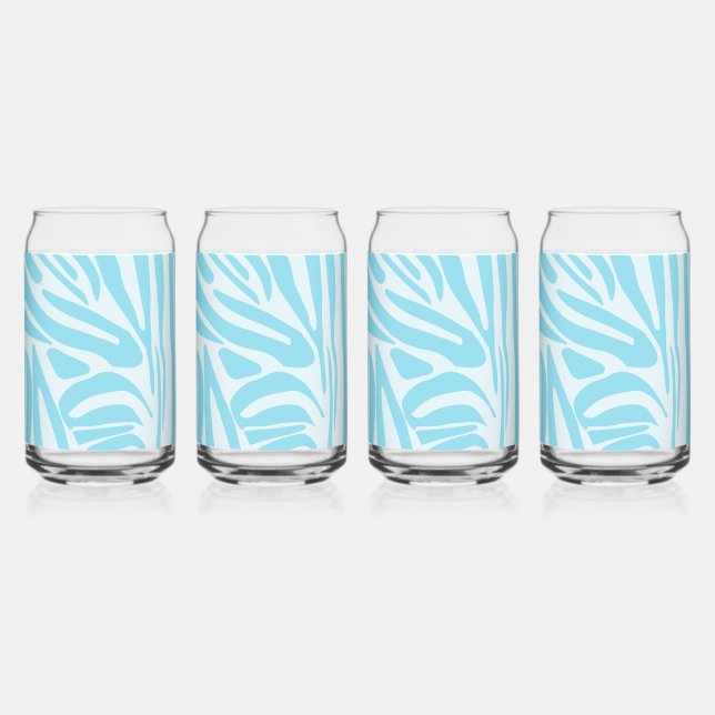 Blue Zebra Pattern Can Glass (Front)