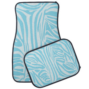 Blue Zebra Pattern Car Floor Mat
