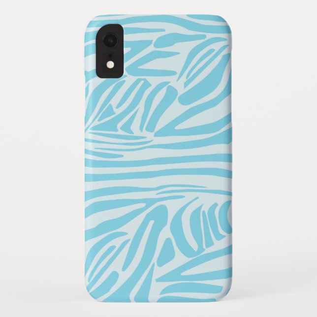 Blue Zebra Pattern Case-Mate iPhone Case (Back)