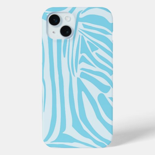 Blue Zebra Pattern iPhone 15 Plus Case