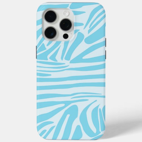 Blue Zebra Pattern iPhone 15 Pro Max Case