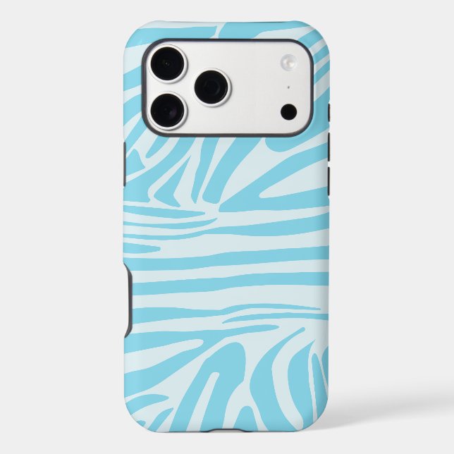 Blue Zebra Pattern Case-Mate iPhone Case (Back)