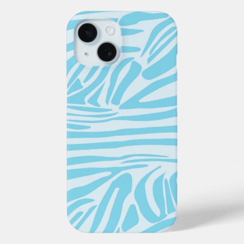 Blue Zebra Pattern iPhone 15 Case