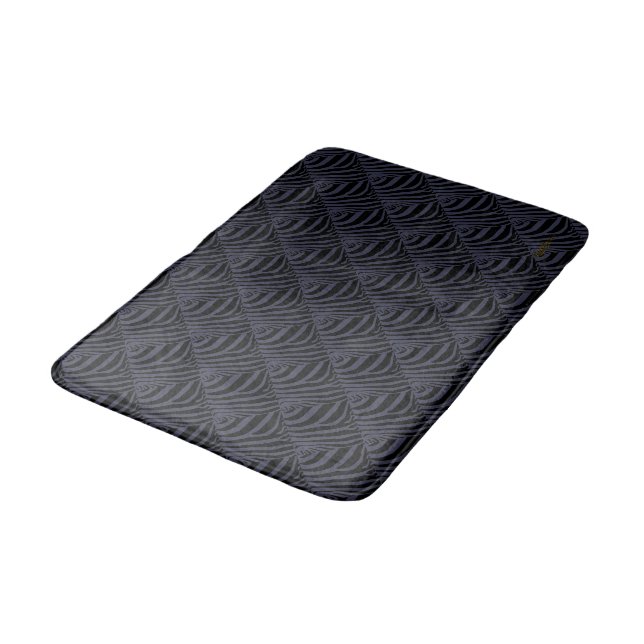 Blue Zebra Pattern (customize your color) Bath Mat (Angled)