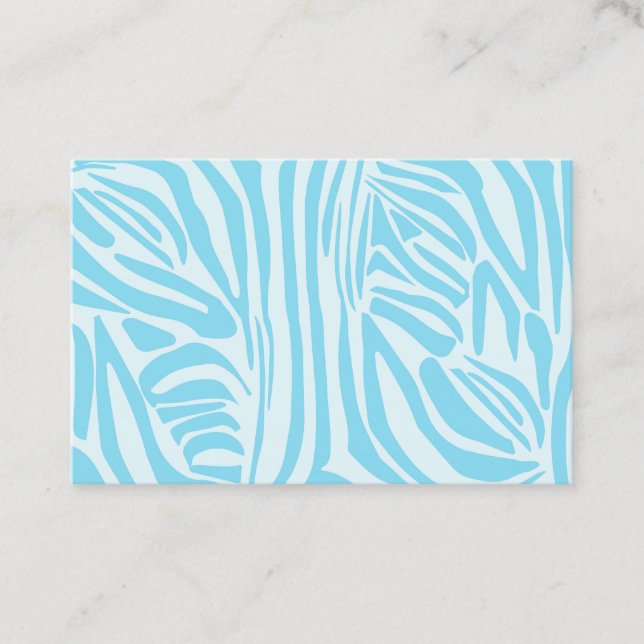 Blue Zebra Pattern Discount Card (Front)