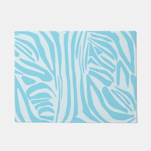 Blue Zebra Pattern Doormat