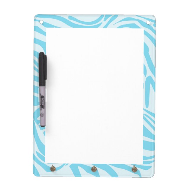 Blue Zebra Pattern Dry Erase Board (Front)