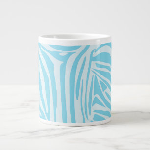 Blue Zebra Pattern Giant Coffee Mug