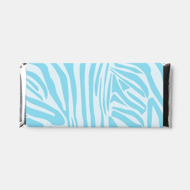 Blue Zebra Pattern Hershey Bar Favors (Front)