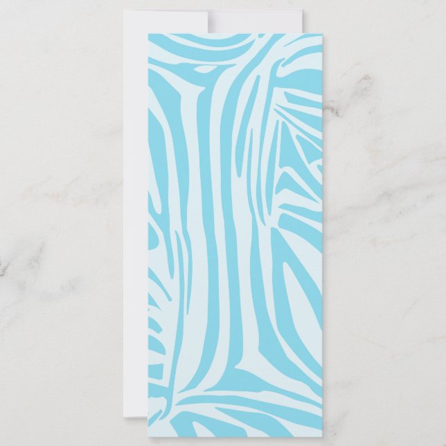 Blue Zebra Pattern Invitation (Front)