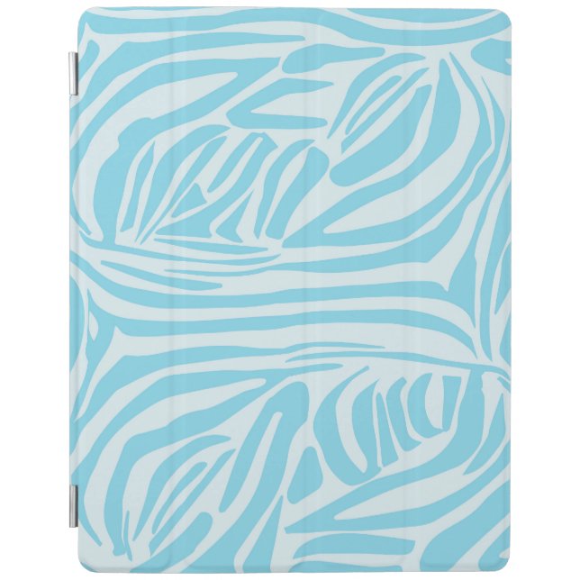 Blue Zebra Pattern iPad Smart Cover (Front)