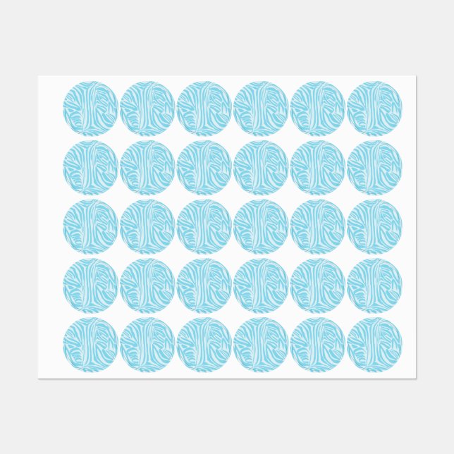 Blue Zebra Pattern Labels (Sheet)