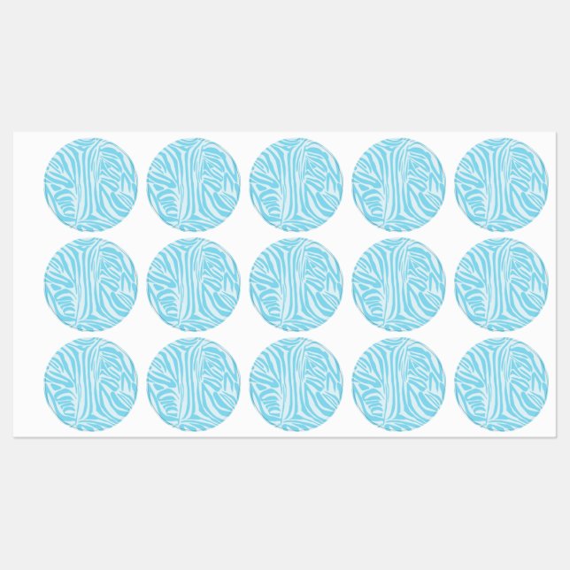 Blue Zebra Pattern Labels (Sheet)