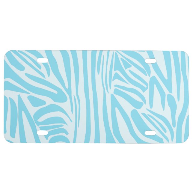 Blue Zebra Pattern License Plate (Front)