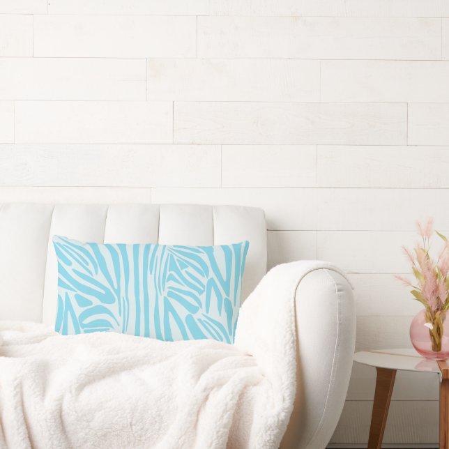 Blue Zebra Pattern Lumbar Pillow (Couch)