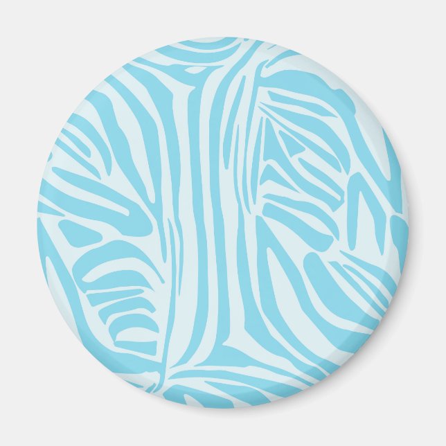 Blue Zebra Pattern Magnet (Front)