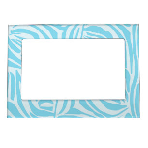Blue Zebra Pattern Magnetic Frame