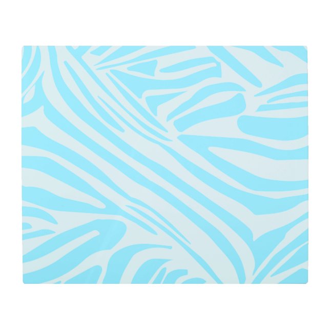 Blue Zebra Pattern Metal Print (Front)