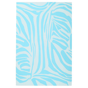 Blue Zebra Pattern Metal Print